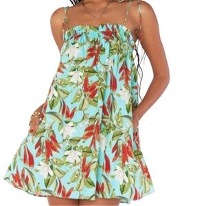 Show Me Your Mumu Angel Mini Spicy Peppers Cotton Blend Dress Sz M Tropical NWT